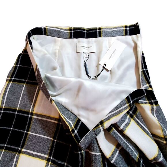 Plaid Academia Old Money Mini Skirt Size 2 Wool Blend Preppy Office Classic - Picture 5 of 9